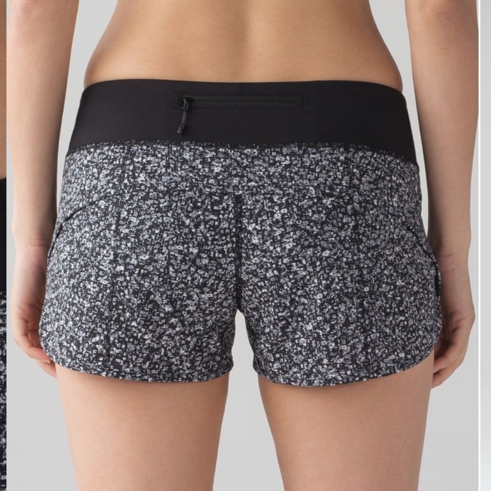 Lululemon Speed Short Daisy Dust Alpine White Black / Black Size 6 - Picture 2 of 8